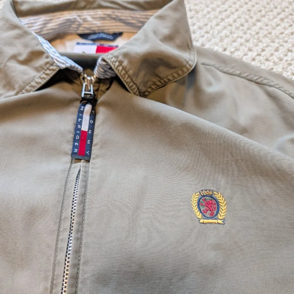 Tommy Hilfiger Harrington Jacket Cotton Medium Olive Grey - Picture 4 of 11